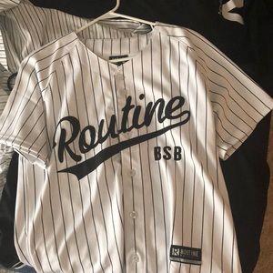 Pinstriped baseball jersey